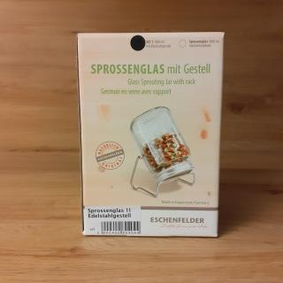 Sprossenglas 1 l mit Edelstahlgestell