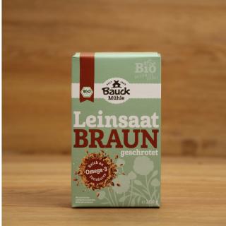 Leinsaat Braun geschrotet
