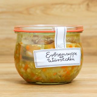 Glas Erbsensuppe mit Wursteinlage 400 ml