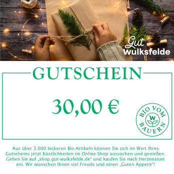 Gutschein mit Weihnachtsmotiv 30 €