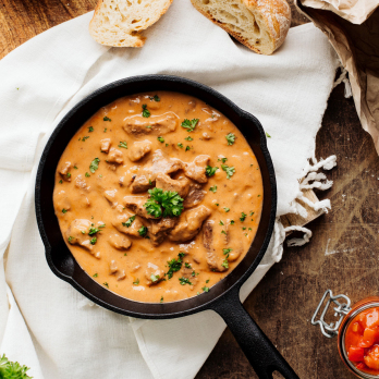 Geschnetzeltes vom Weiderind in feiner Rahmsauce 250 g