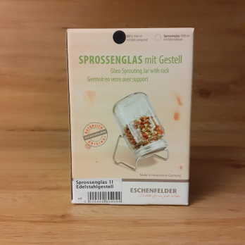 Sprossenglas 1 l mit Edelstahlgestell